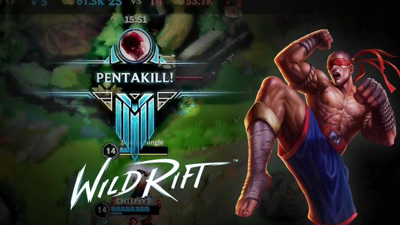 Lee Sin Main Pentakill | Ranked Gameplay | League Of Legends - Wild Rift