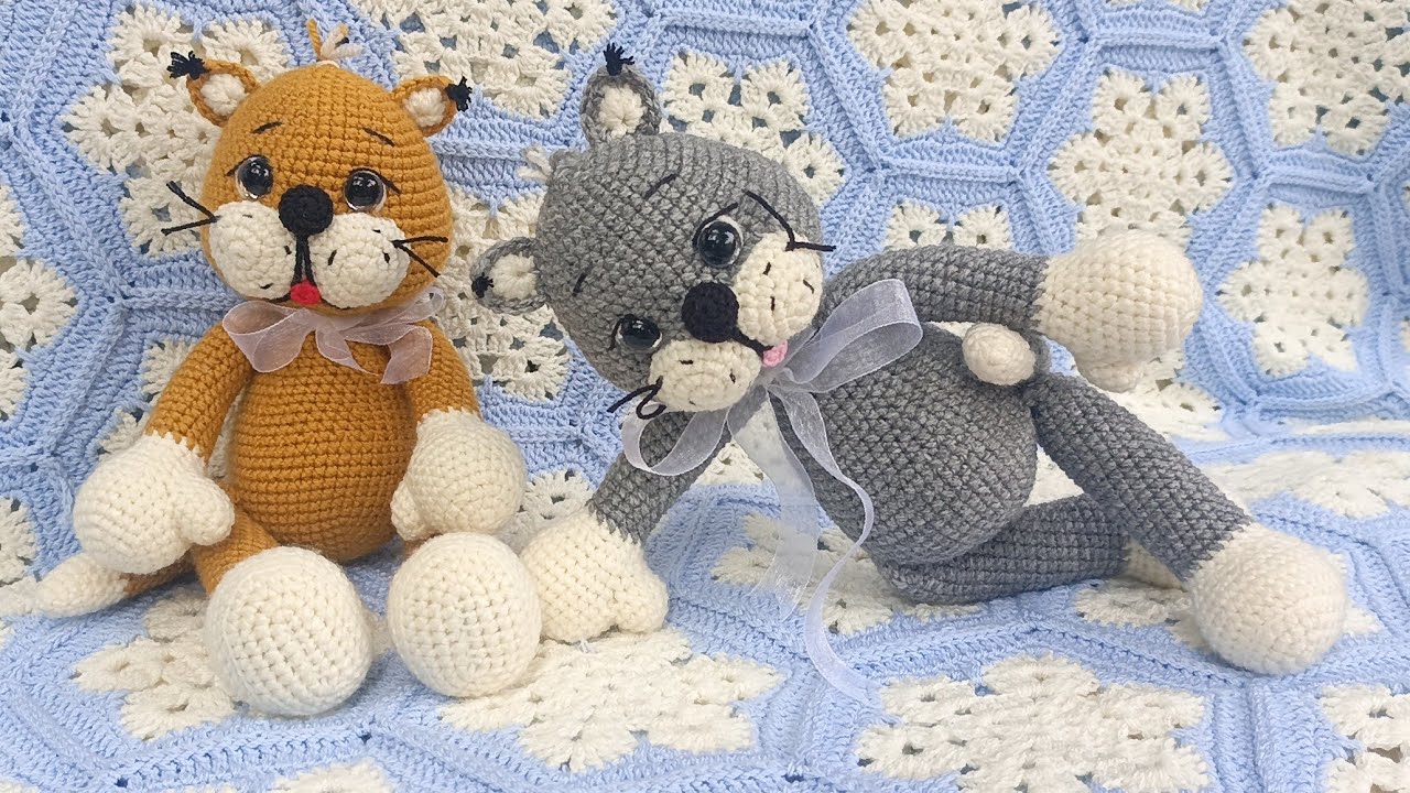 Вязаный кот крючком|Подробный мастер-класс котика #мастеркласс #amigurumi #амигуруми #tutorial 