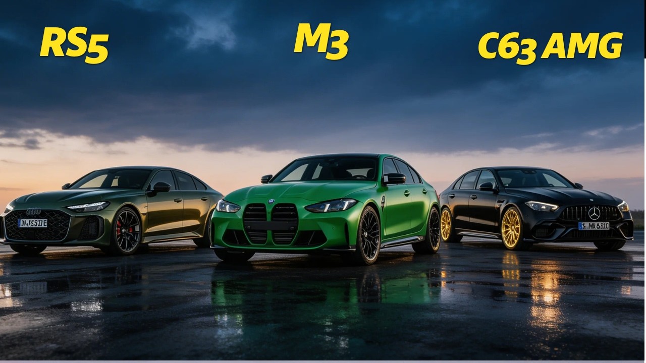 Битва немецких суперседанов 2026 года: Audi RS5 против BMW M3 против AMG C63 — кто победит?