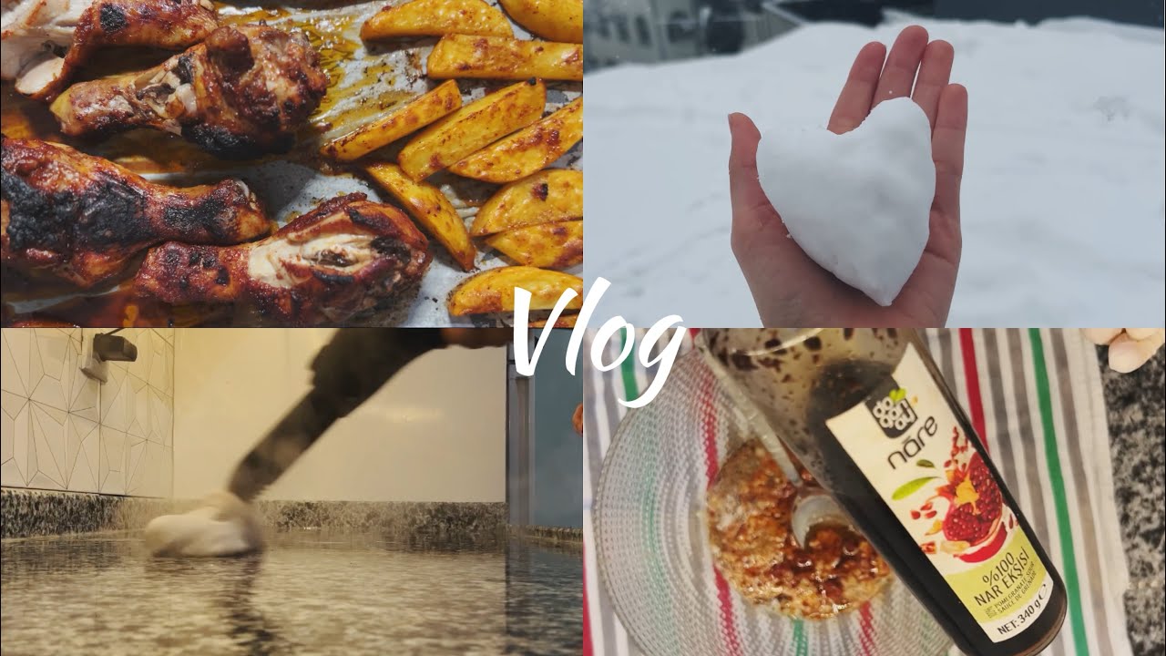 Sessiz vlog❄️ buhar makinesi le temizlik yaptım 💨 akşam yemeği 🍗🍗