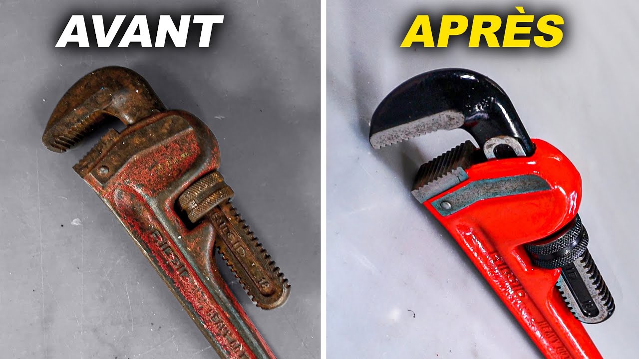 Restauration d'une Vieille Clé à Tube Rouillée