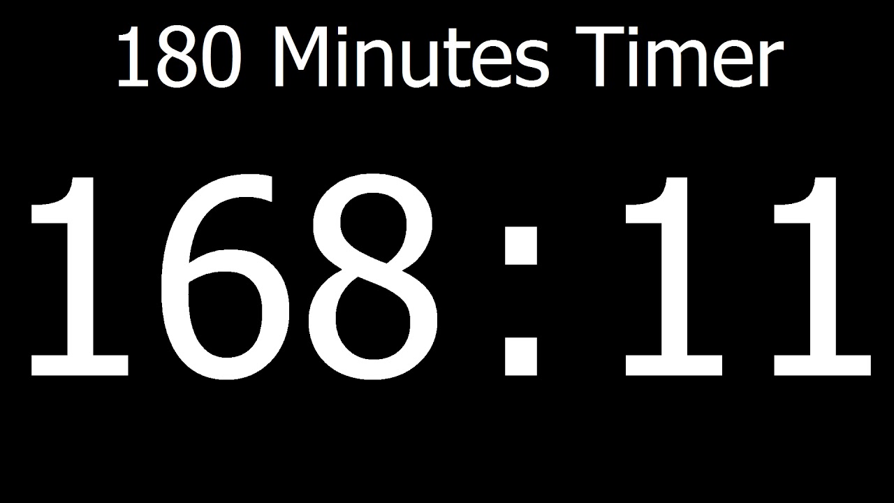 Countdown || 180 Minutes Timer no beeps 1080P