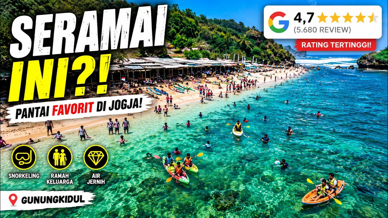 Rating Tertinggi - PANTAI SADRANAN Jogja | Rekomendasi Pantai Terbaik di Gunung Kidul Yogyakarta
