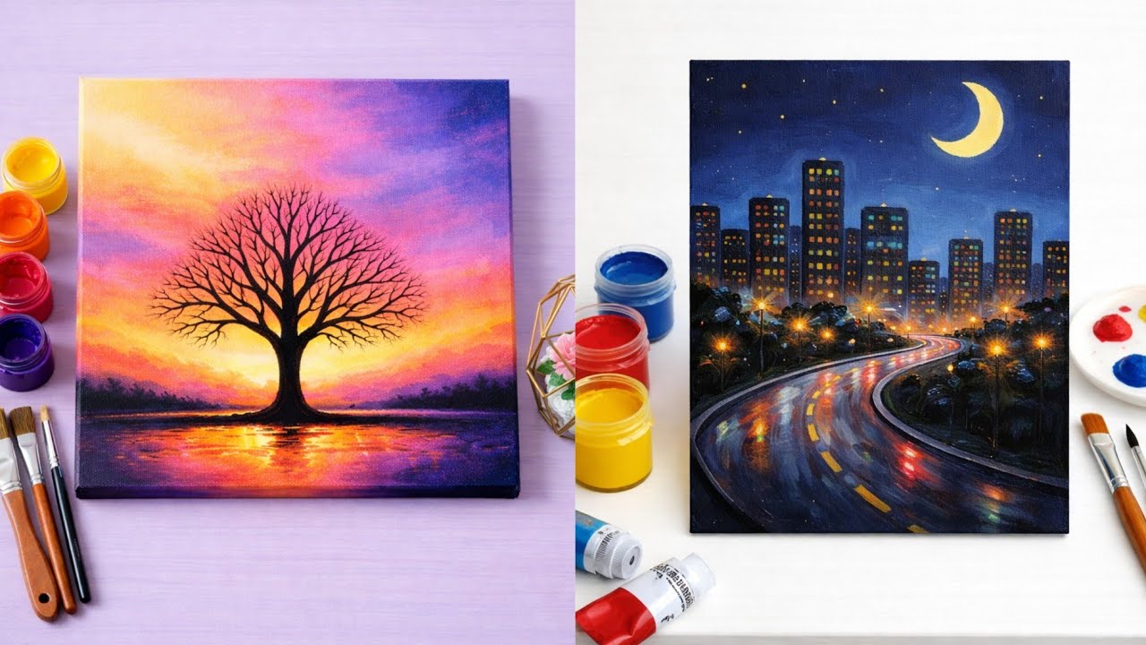 You Won’t Believe These Satisfying Art Ideas | Acrylic, Sunset & Glitter Magic #zarmeenasmeerart