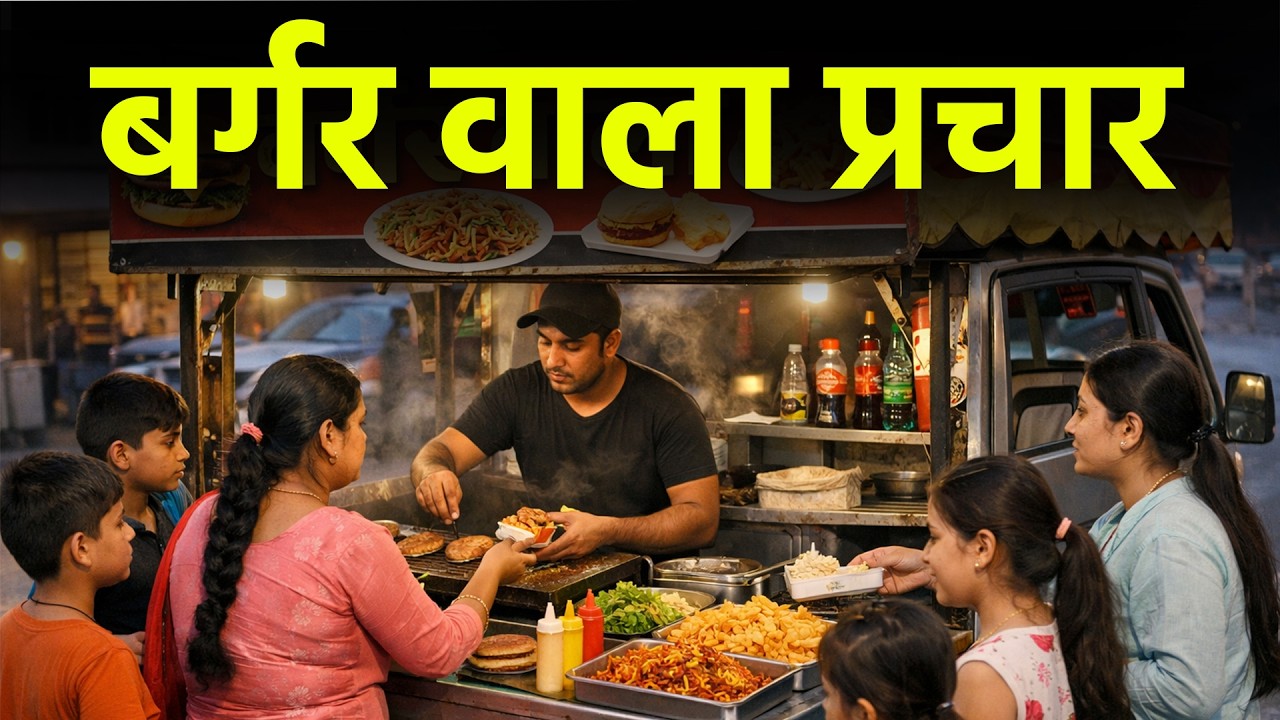 Burgar Wala Prachar II बर्गर बेचने की रिकॉर्डिंग II बर्गर,चाउमीन,फिंगर चिप्स II Evening Street Food