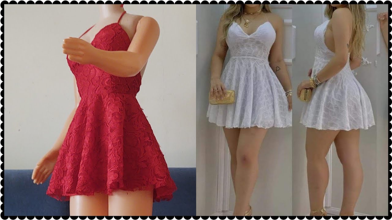 hermoso vestido juvenil espalda descubierta #2023 #confeccion #corte #fácil