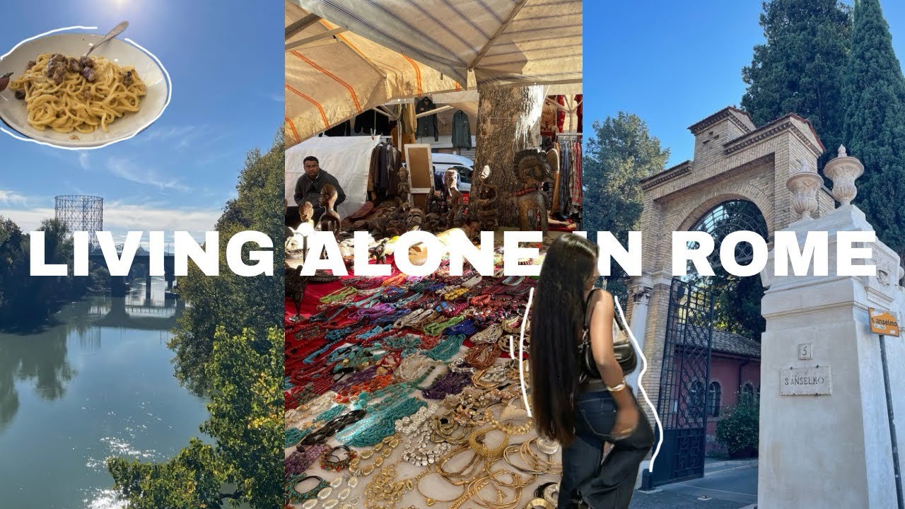 LIVING ALONE DIARIES | going to the biggest thrift market in rome , sightseeing & more 🛍️🛒🌷