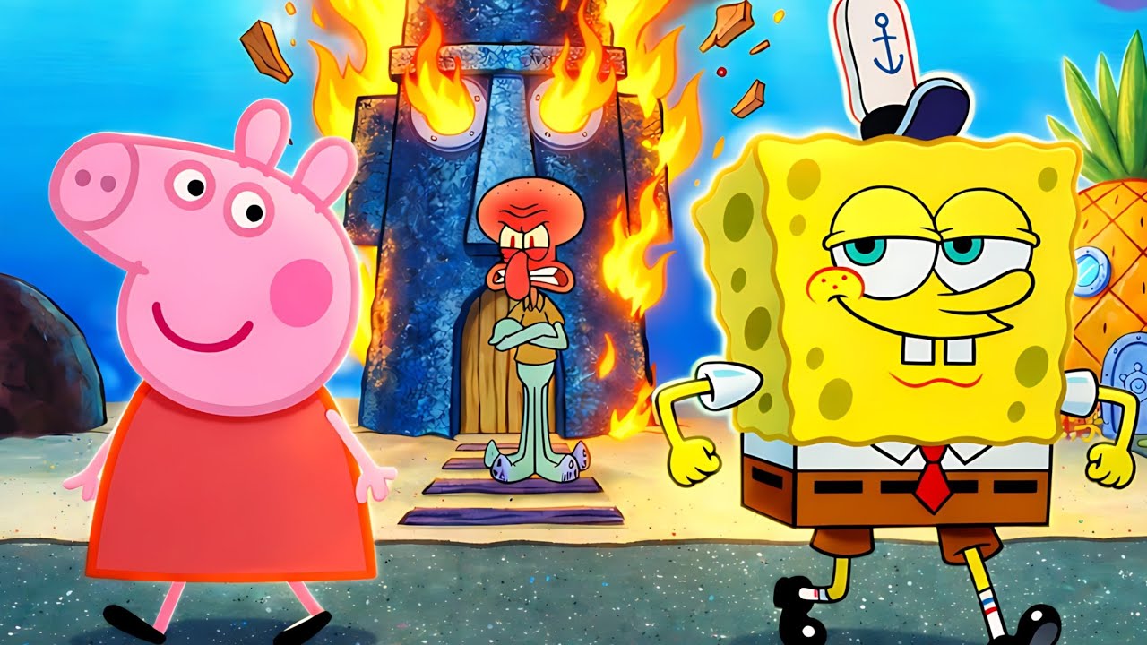 SpongeBob x Peppa Pig Ultimate Crossover (Sora 2)