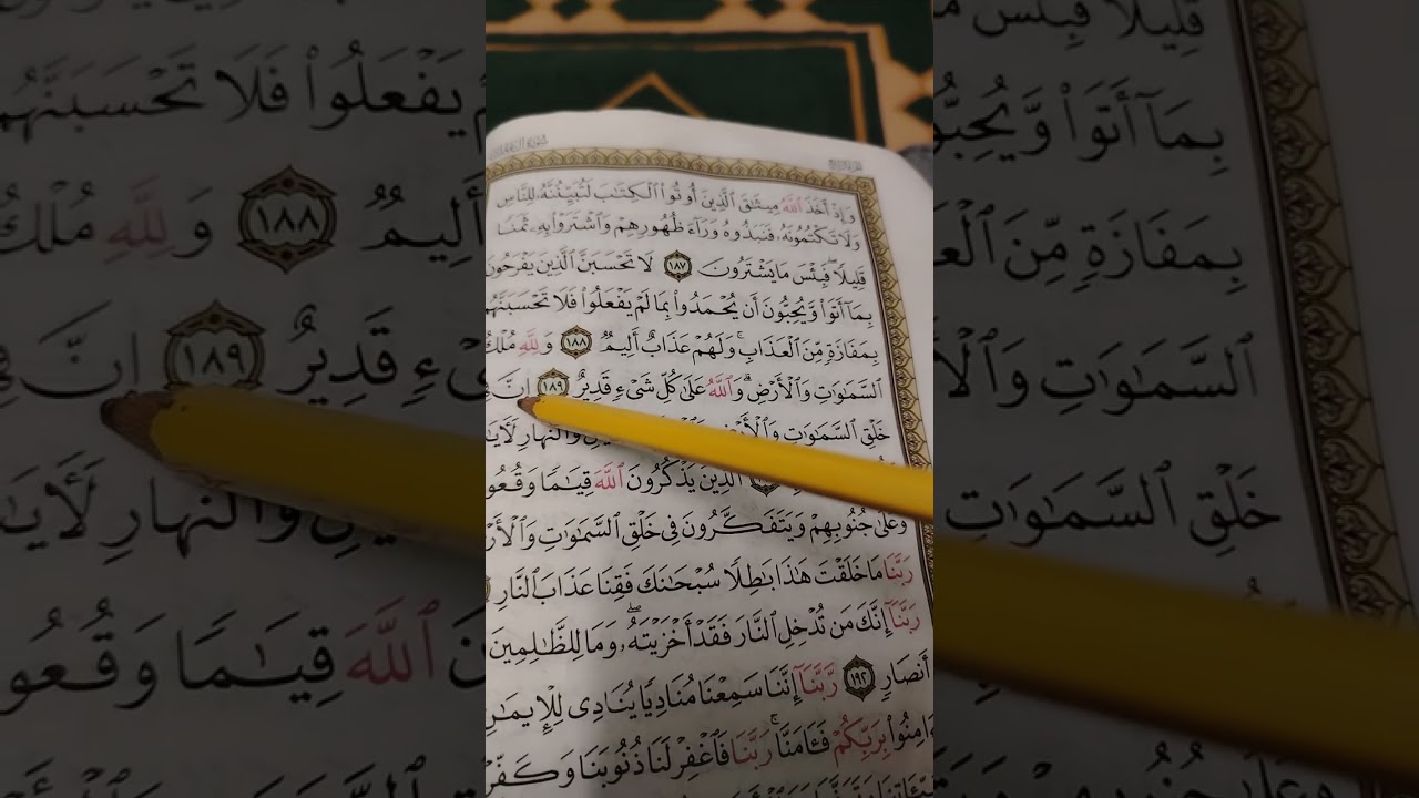 تصحيح تلاوة سورة آل عمران آية ١٨٧ إلى ١٩٤ 