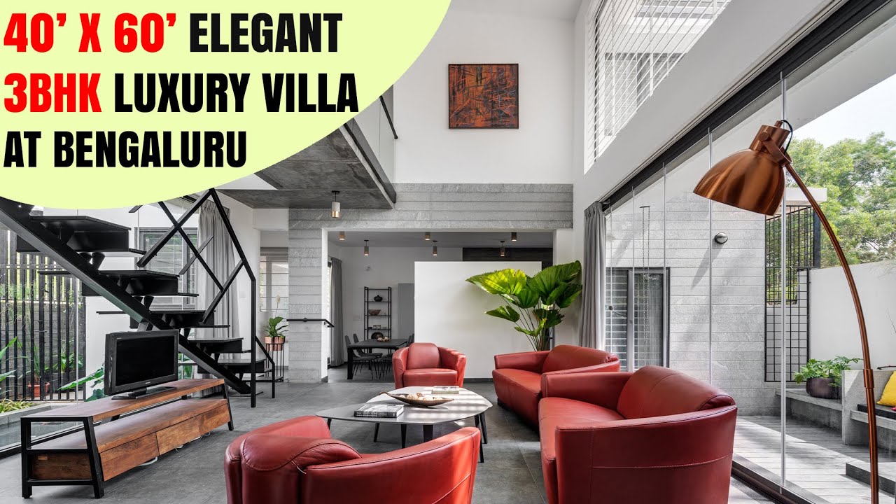 40 x 60 ft Elegant 3BHK Luxury Villa at Bengaluru | The Elemental by Ashwin Architects | Archallery