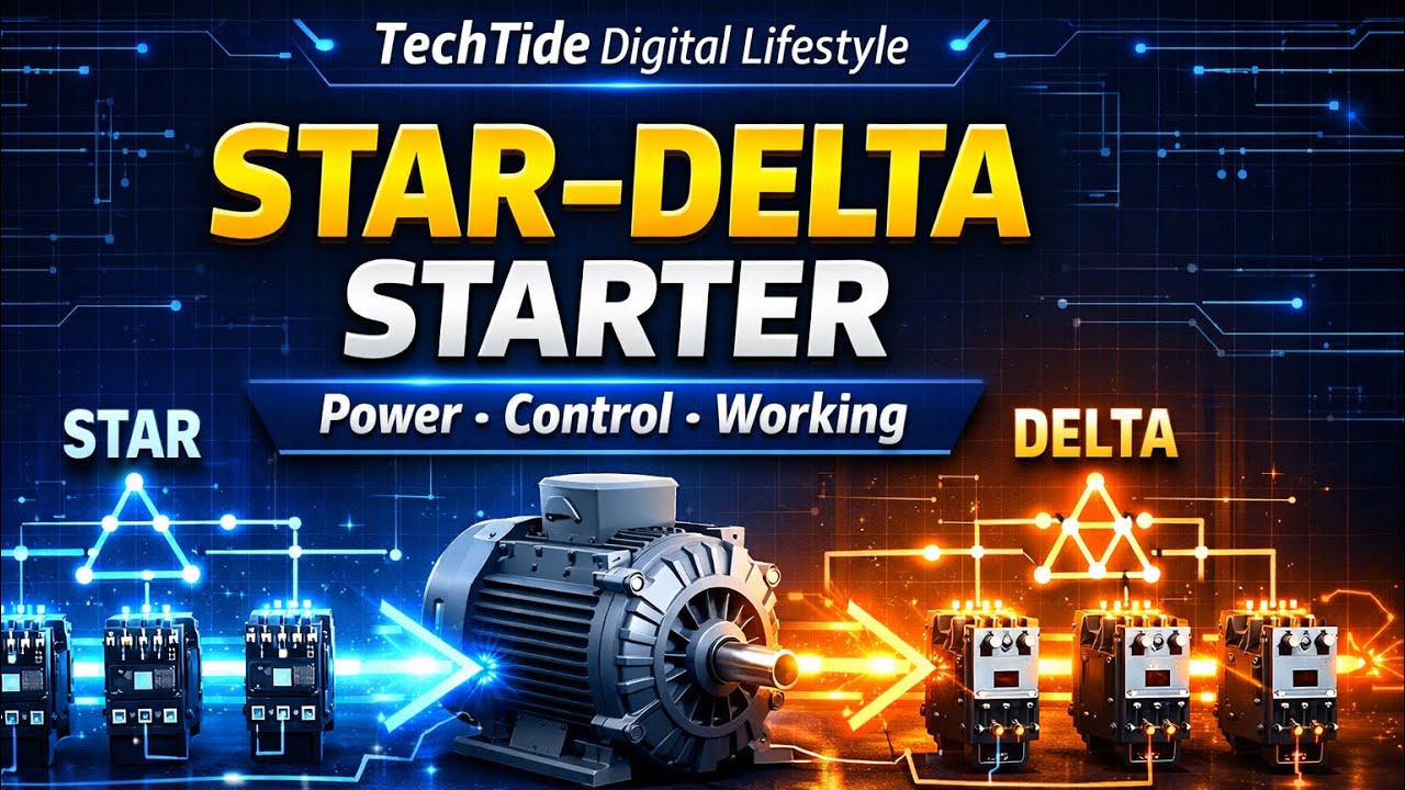 STAR DELTA Starter Explained | Power, Control & Working Principle Step by Step ⚡EASY EXPLAINED 