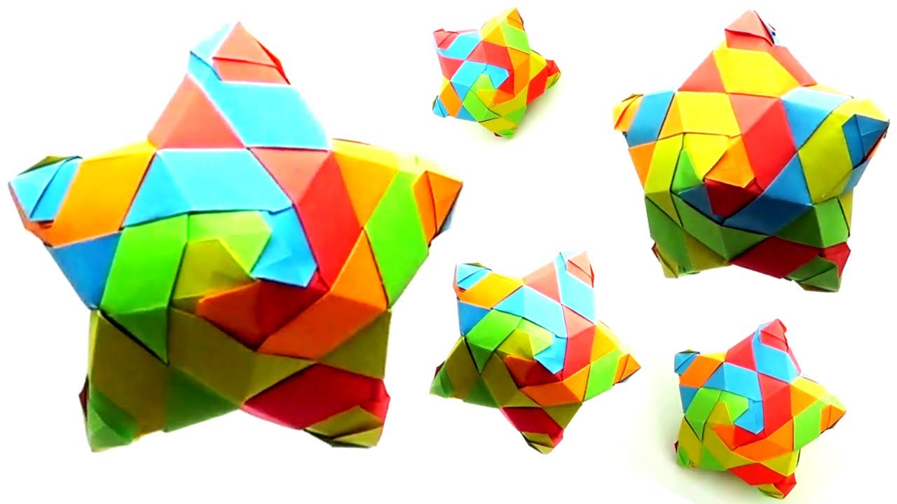 Origami Puffy Star Tutorial -  Origami Puffy Star - Origami Modular Puffy Star - Modular Origami
