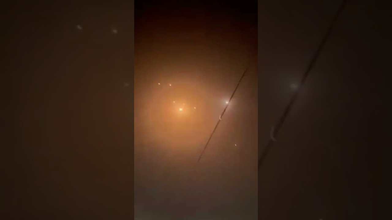 Insane footage of IDF Iron Dome intercepting rockets from Gaza