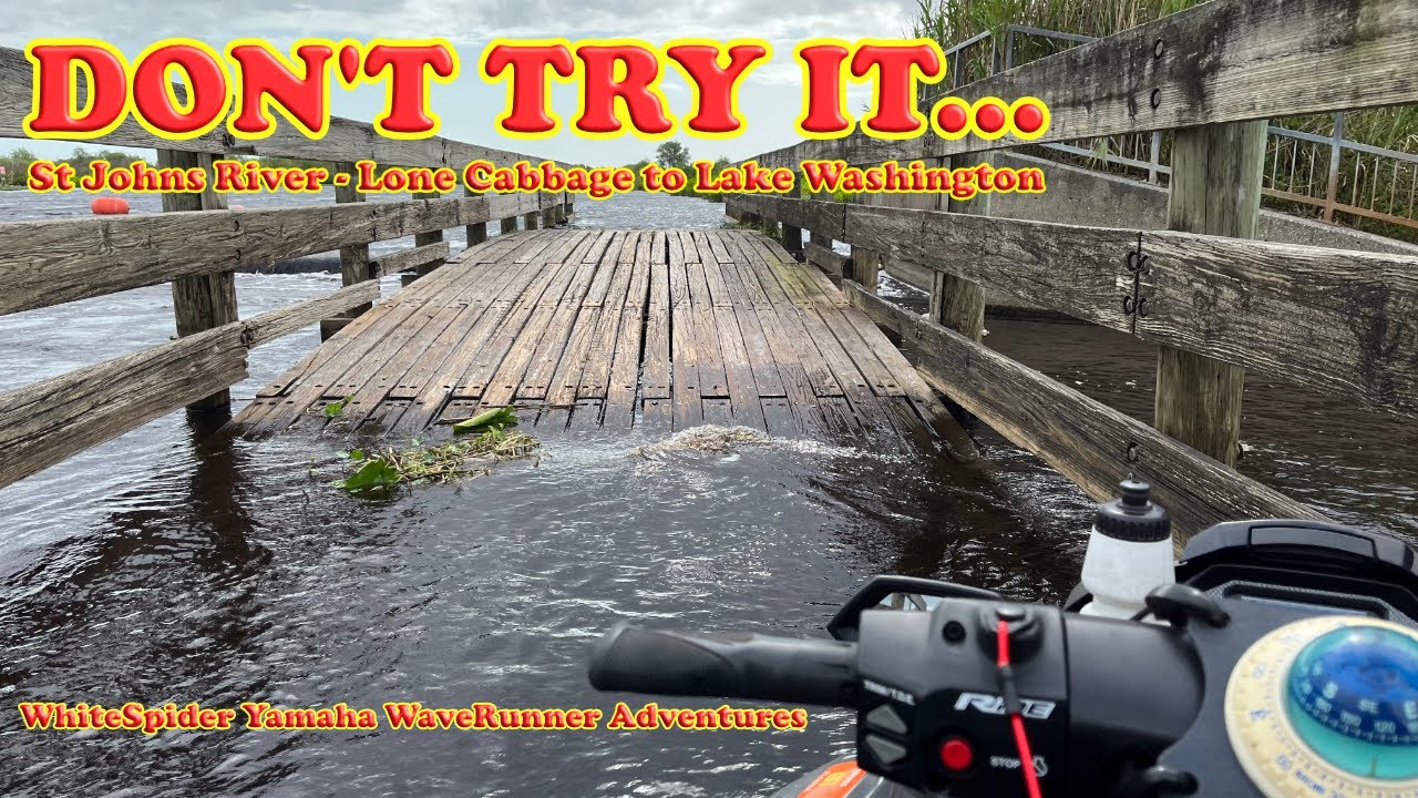 Jet Skiing the St Johns River from Lone Cabbage to Lake Washington Dam on Yamaha Waverunners Florida