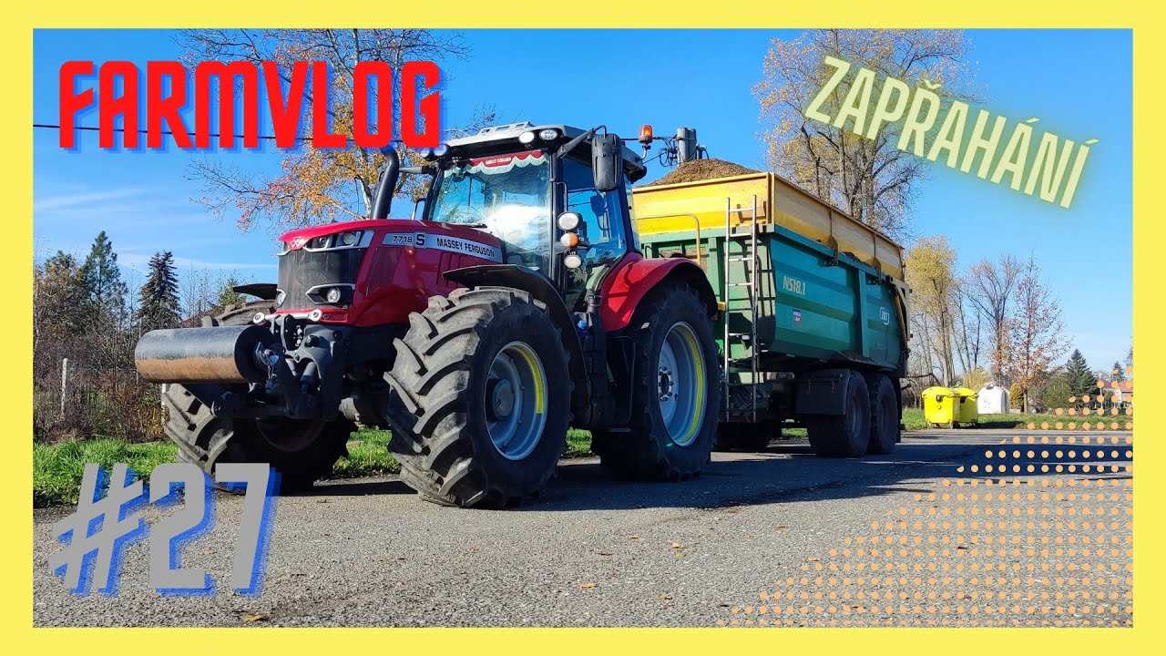 Zapřahání vleků / Massey Ferguson 7718/ Farmvlog#27/🚜🚃