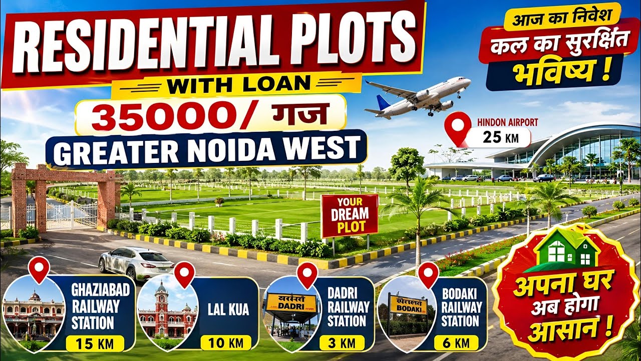 Residential Plots With Loan 35000/ गज Residential plots Greater Noida West #trending #stsallrounder 