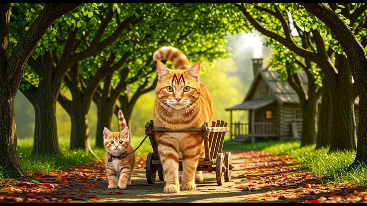 Mama Cat Fixes Kitten’s Broken Ribbon After a Forest Accident and Makes Her Smile Again
