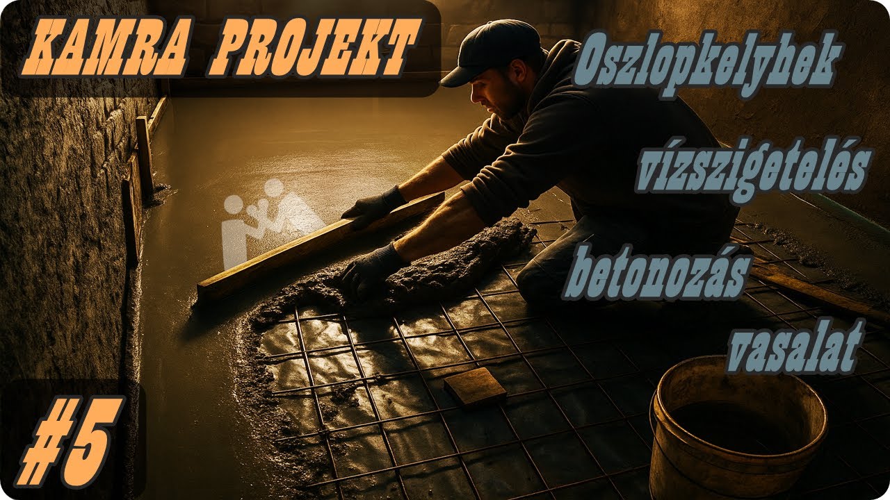 🔨KAMRA PROJEKT🔨 - Oszlopkelyhek, vízszigetelés, vasalat és a betonozás |5. rész|