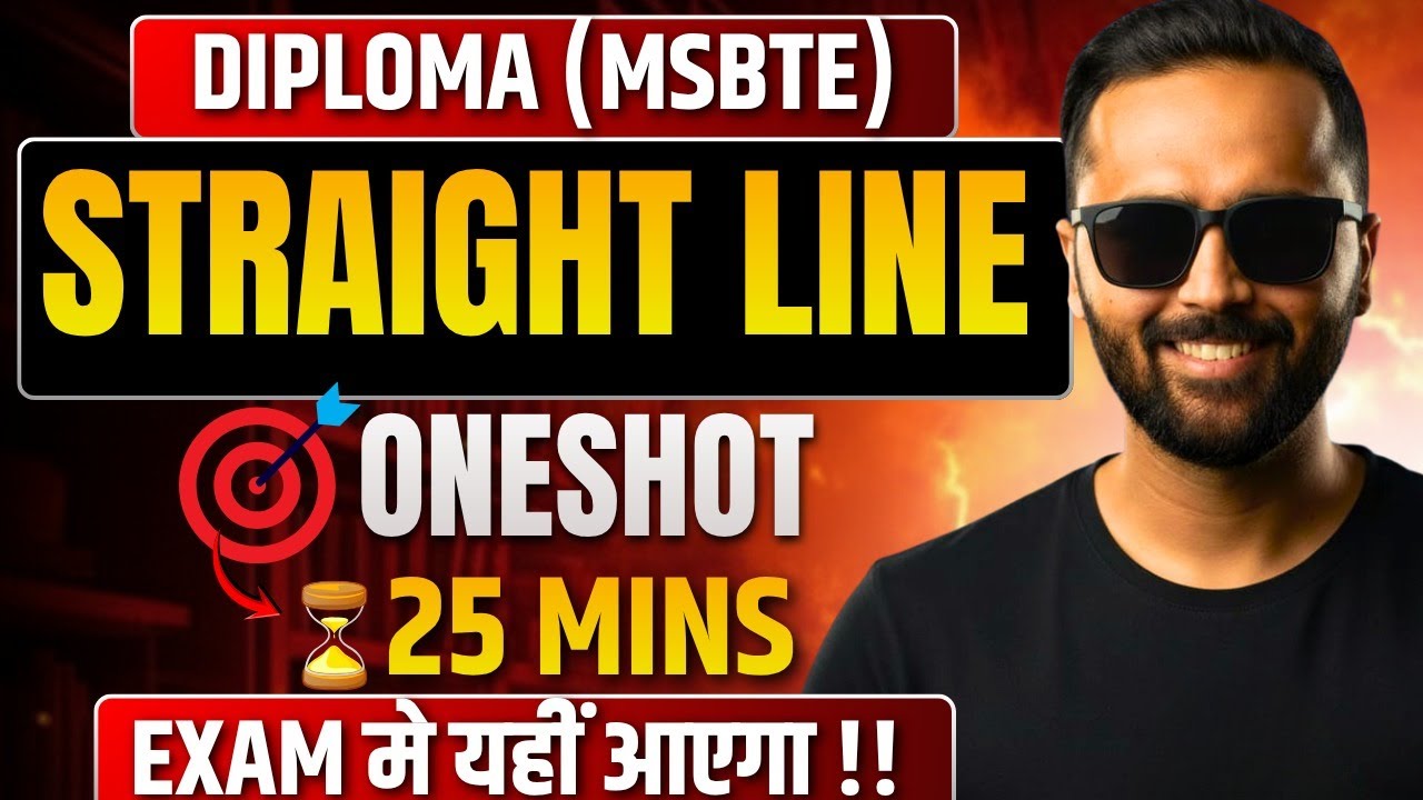 Straight Line Oneshot in 25 Mins | MOST IMP QUESTIONS | Diploma MSBTE | Pradeep Giri Sir