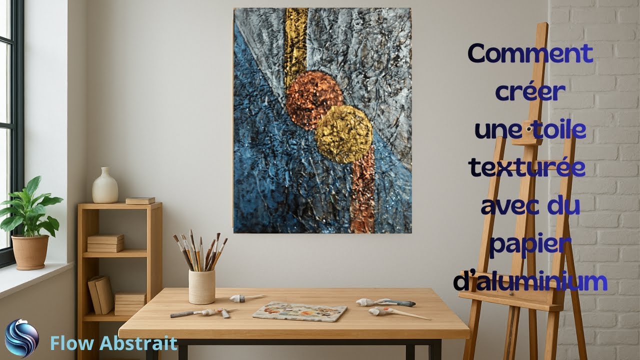Comment créer une toile texturée - Papier d'aluminium, paillettes et peinture en relief - Tuto