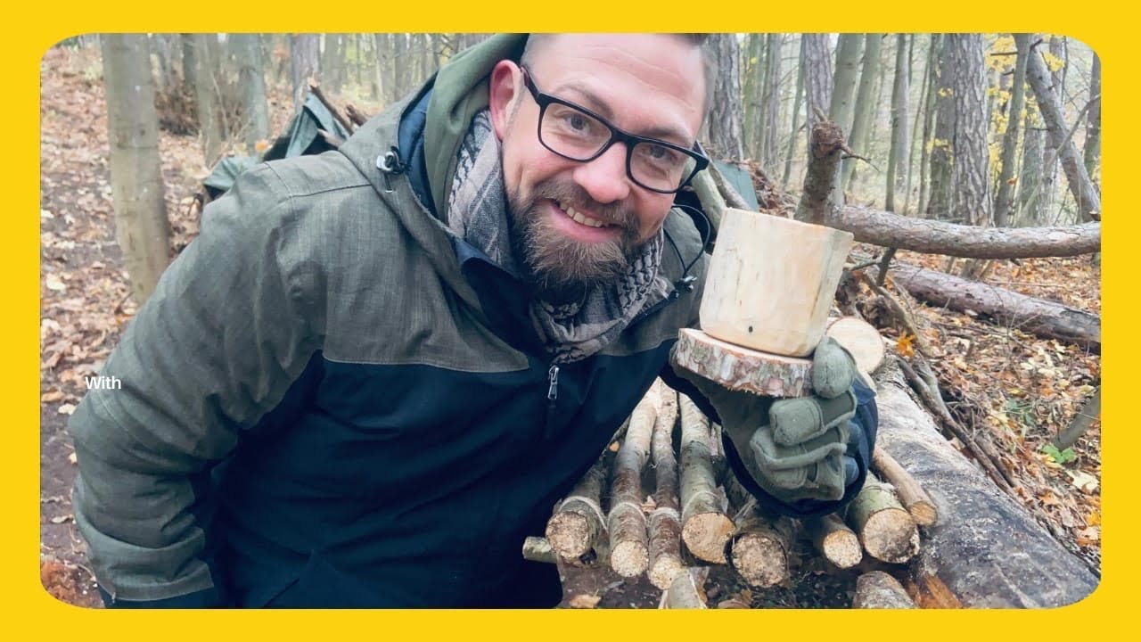 Mein erster Holzbecher | Bushcraft Waldcamp