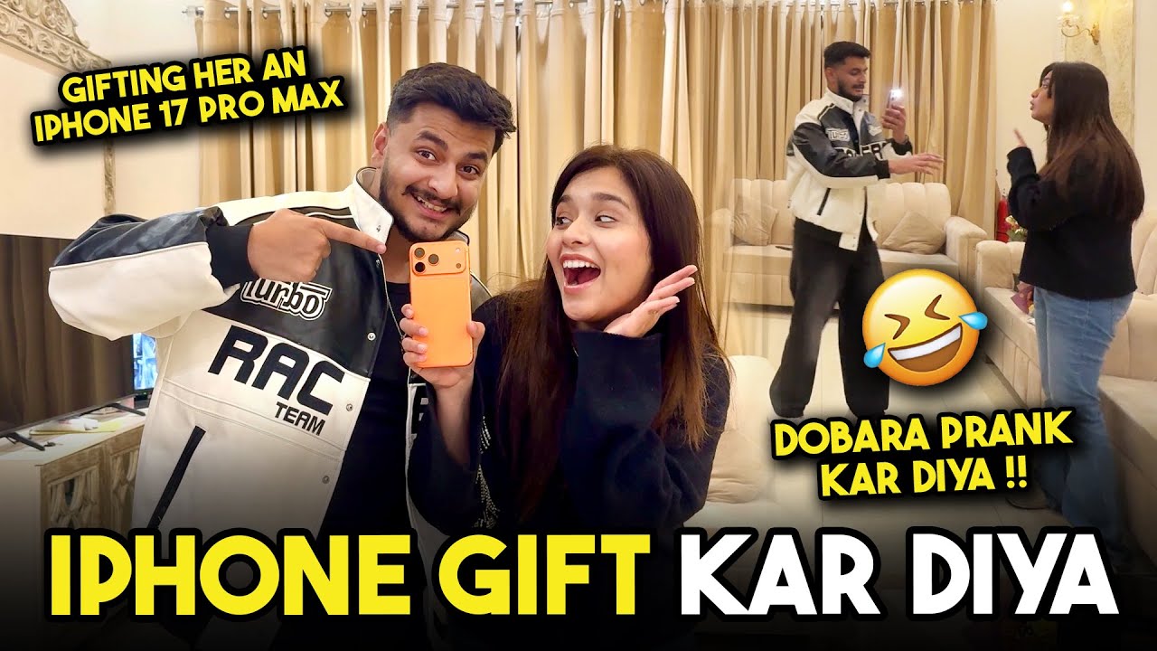 Gifting My Wife An Iphone 17 Pro Max 😍 | Bushra Ko Iphone 17 Gift Kar Diya ❤️