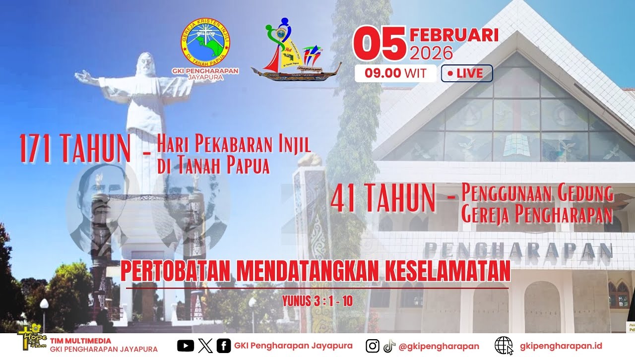 (05 FEBRUARI 2025) IBADAH HUT KE-171 TAHUN PEKABARAN INJIL DI TANAH PAPUA