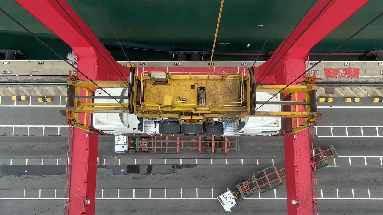 Quay Gantry Crane Operation (Out Of Gauge (OOG) Container Discharging from Vessel)