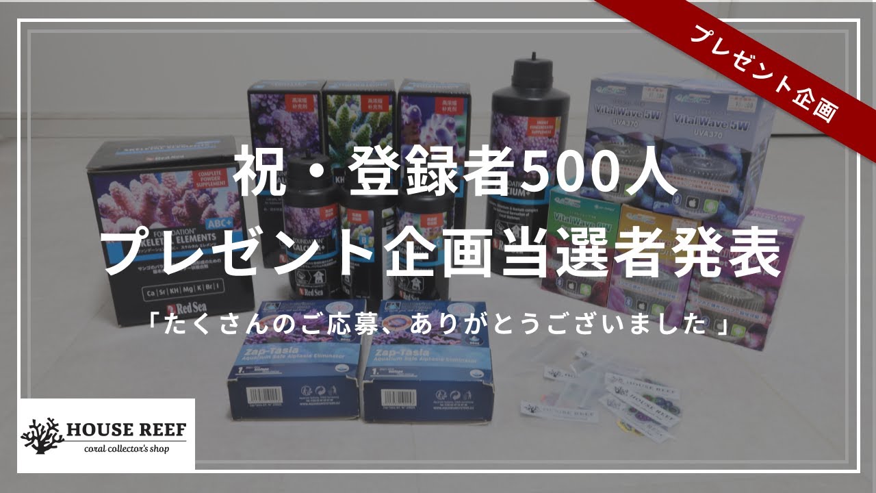 【当選者発表】登録者500人記念プレゼント企画！！