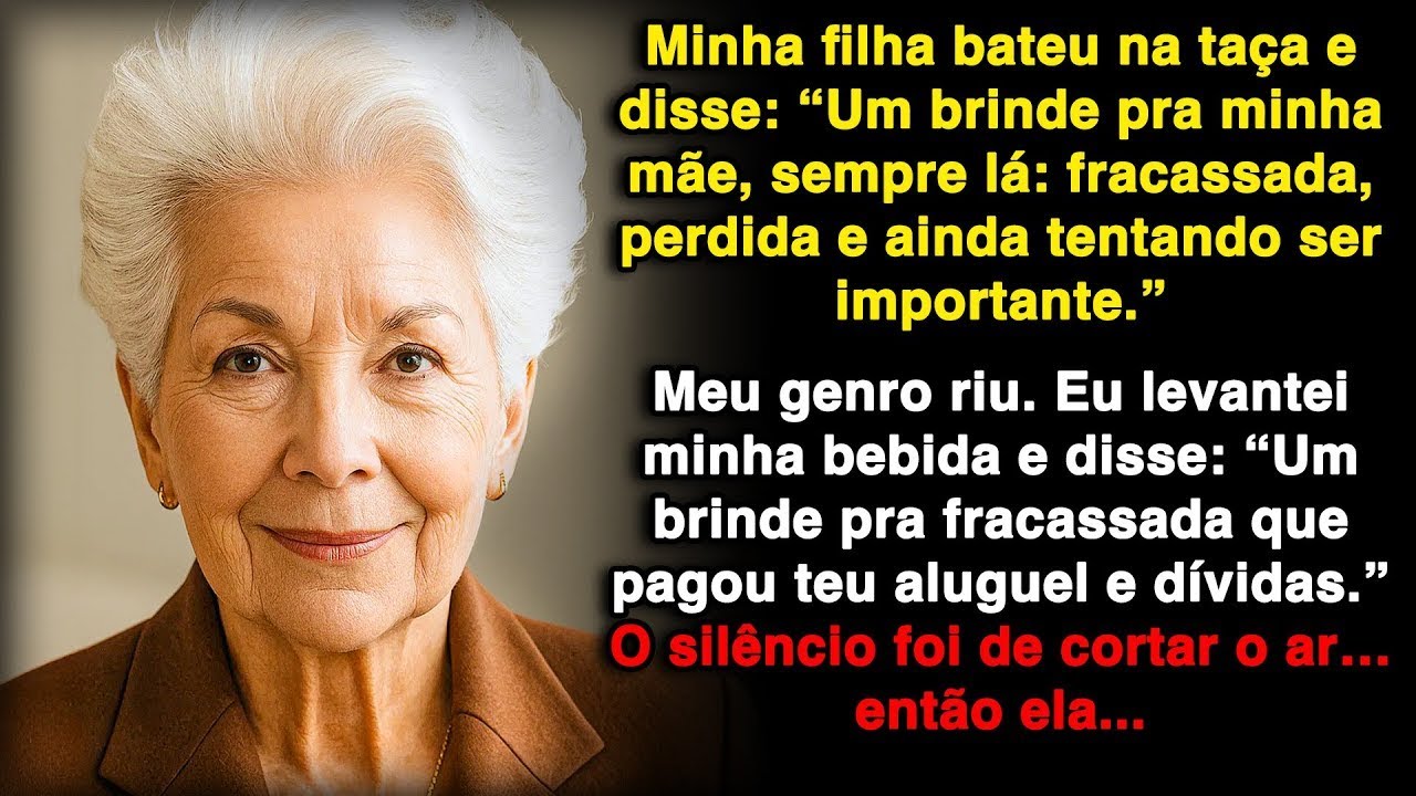 No restaurante, minha filha ergueu a taça e disse_ “Um brinde à minha mãe, sempre presente!”