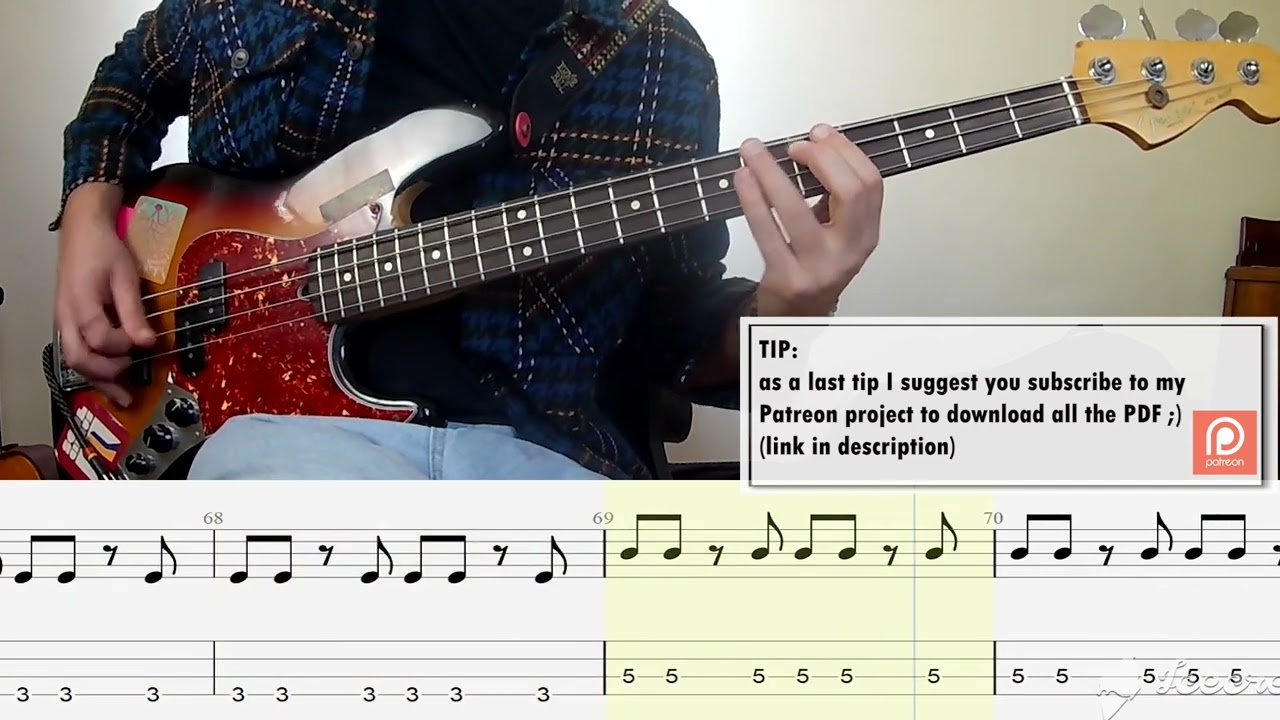 Avril Lavigne - Girlfriend BASS COVER + TAB + SCORE