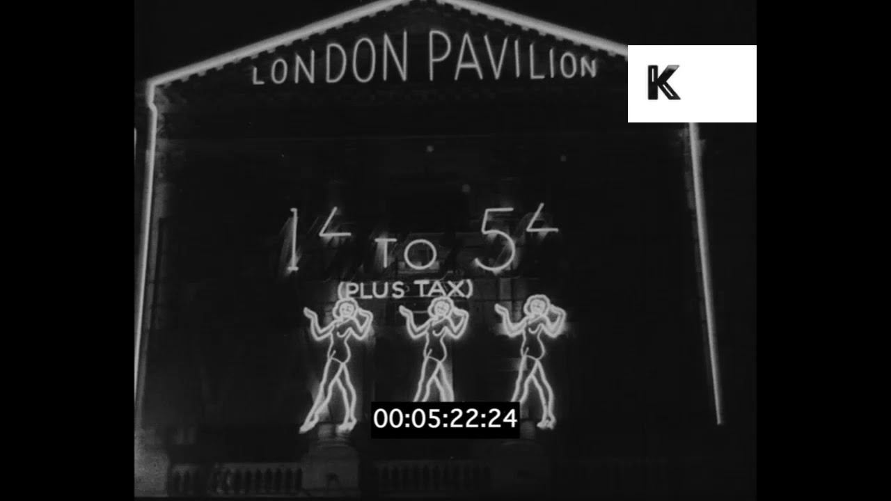 1930s London Theatres, West End at Night, Neons, 35mm