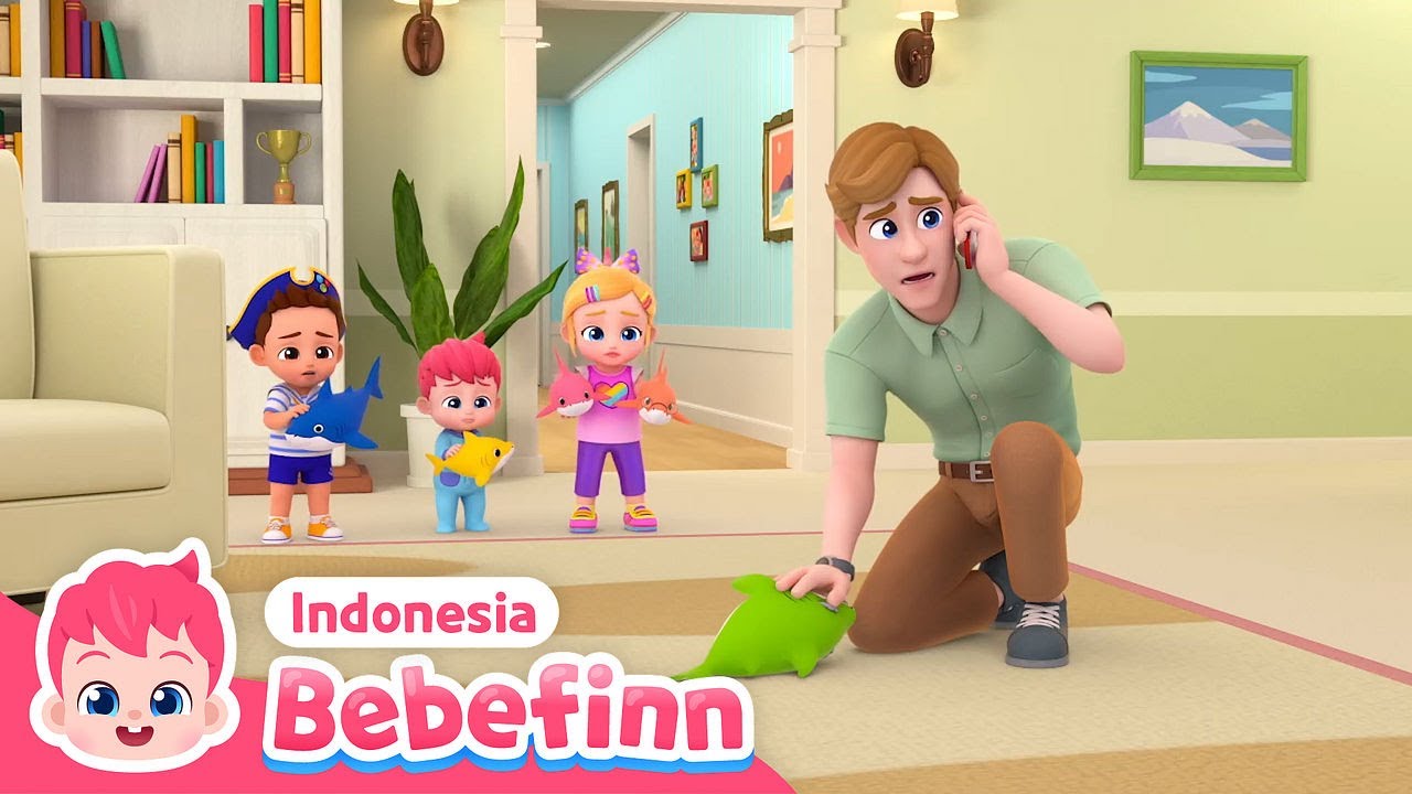 Five Little Shark dan lain-lain | Lima Hiu Kecil Lompat di Kasur | Lagu Anak | Bebefinn Indonesia