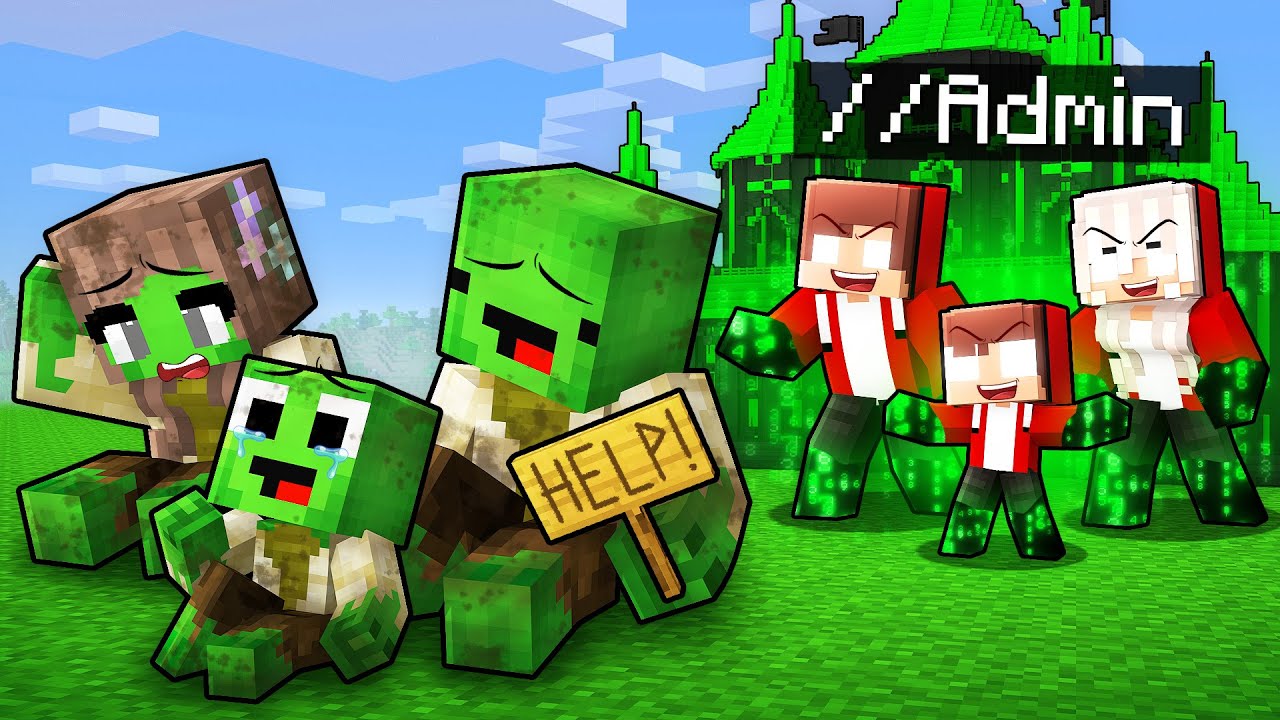 JJ Family Used Admin Commands and Kicked Mikey Family Out in Minecraft (Maizen)
