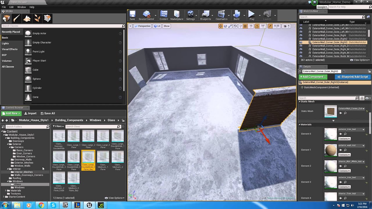 (2) Unreal Engine 4 (UE4) Marketplace Modular Home Quick Kit - Basic House Layout