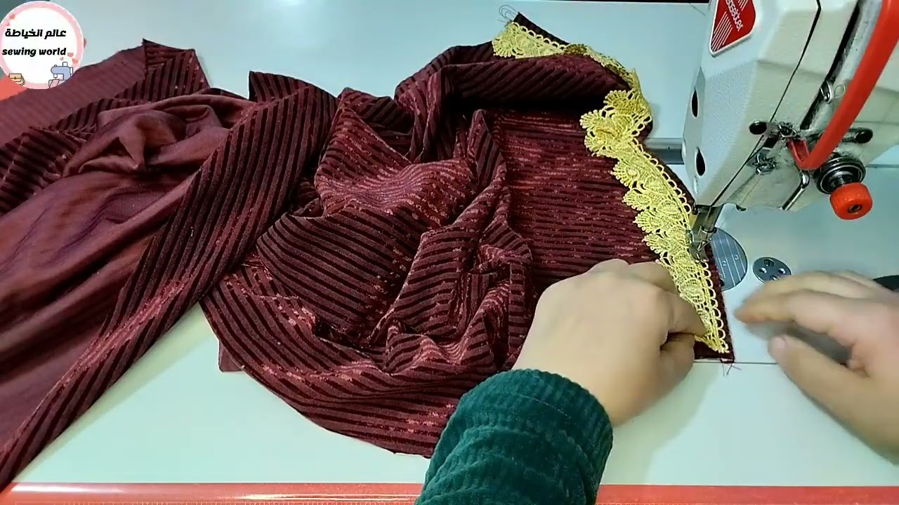 موديل صدر دشداشة قديفة بالدانتيل