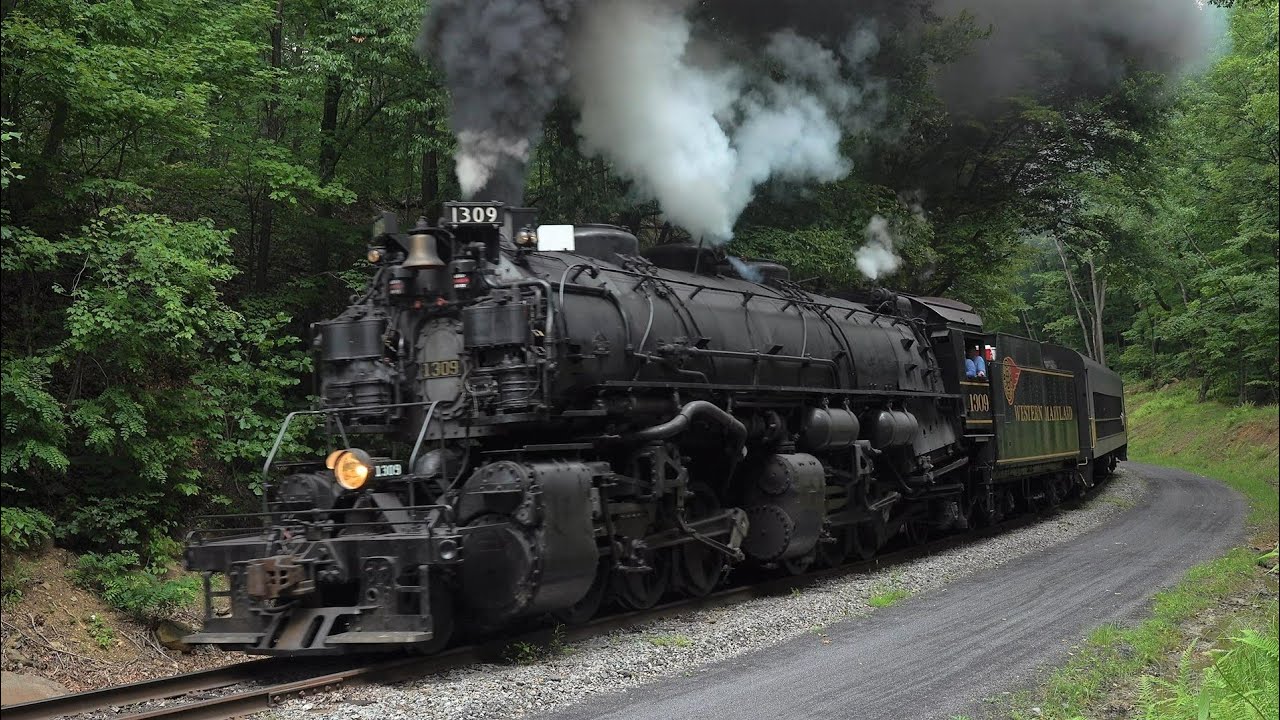 Western Maryland 1309: Climbing into the Mountains - Frostburg Flyer Excursions (4K)
