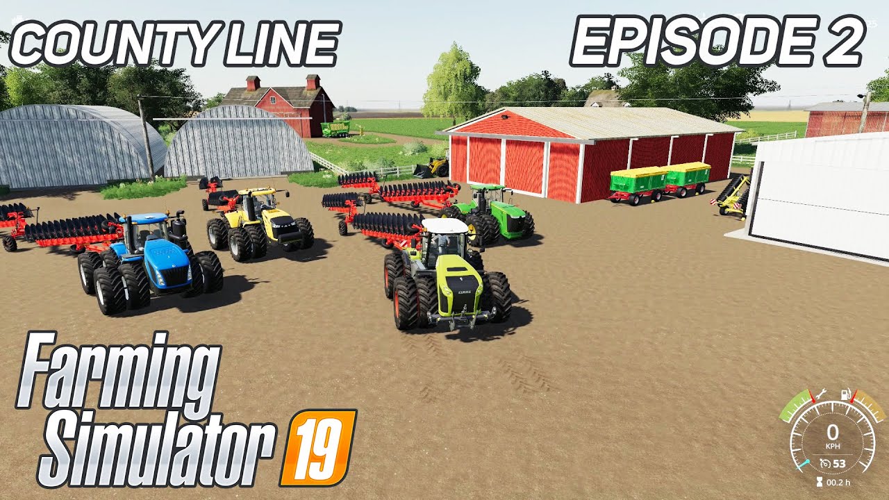 Large Plowing With 4 Tractors & Plows | FS19 | Farming Simulator 19 | Timelapse | County Line # 2