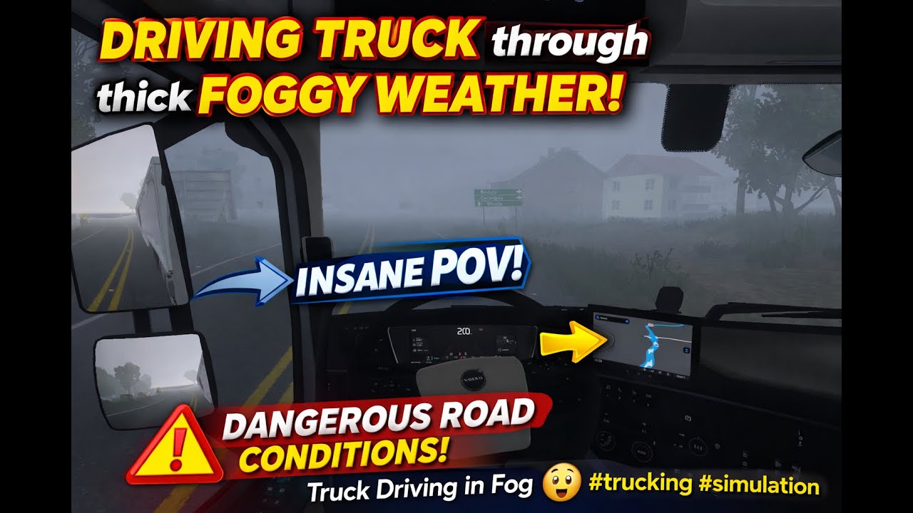 Driving a Truck Through Thick Fog | Insane POV Night Drive 🚛🌫️