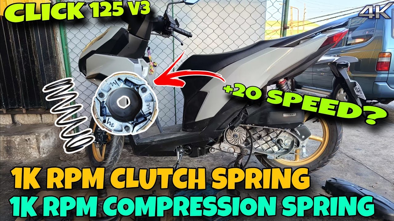 TOP SPEED USING 1K RPM CLUTCH & COMPRESSION SPRING TO HONDA CLICK V3