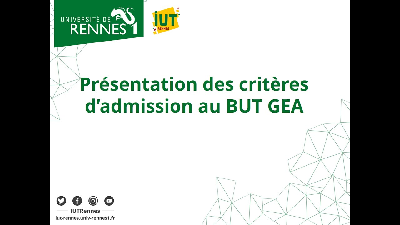 Les crit&egrave;res admission en B.U.T. GEA