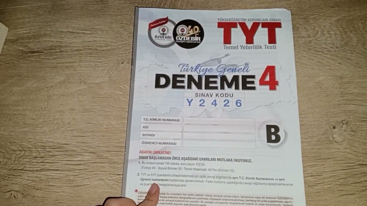 TÜRKİYE GENELİ ÖZDEBİR TYT-4 YORUMUM