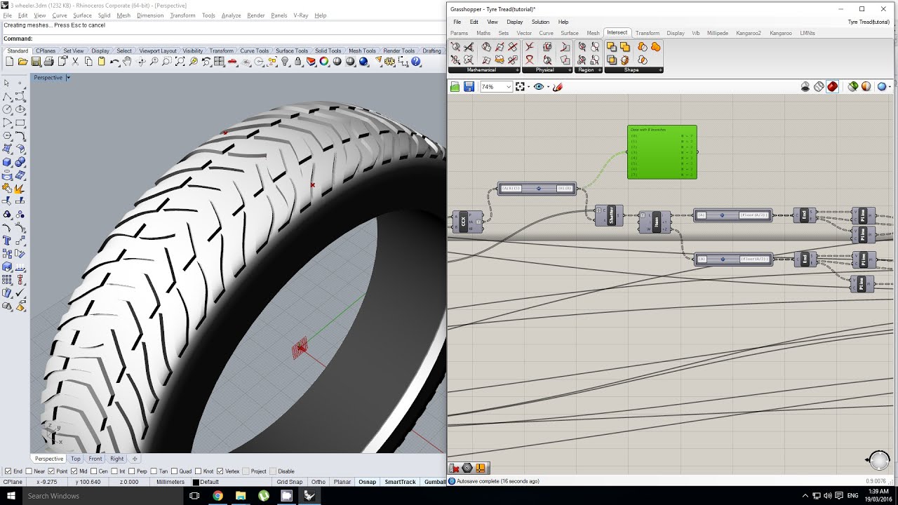 Grasshopper - Making Parametric Tyre Tread