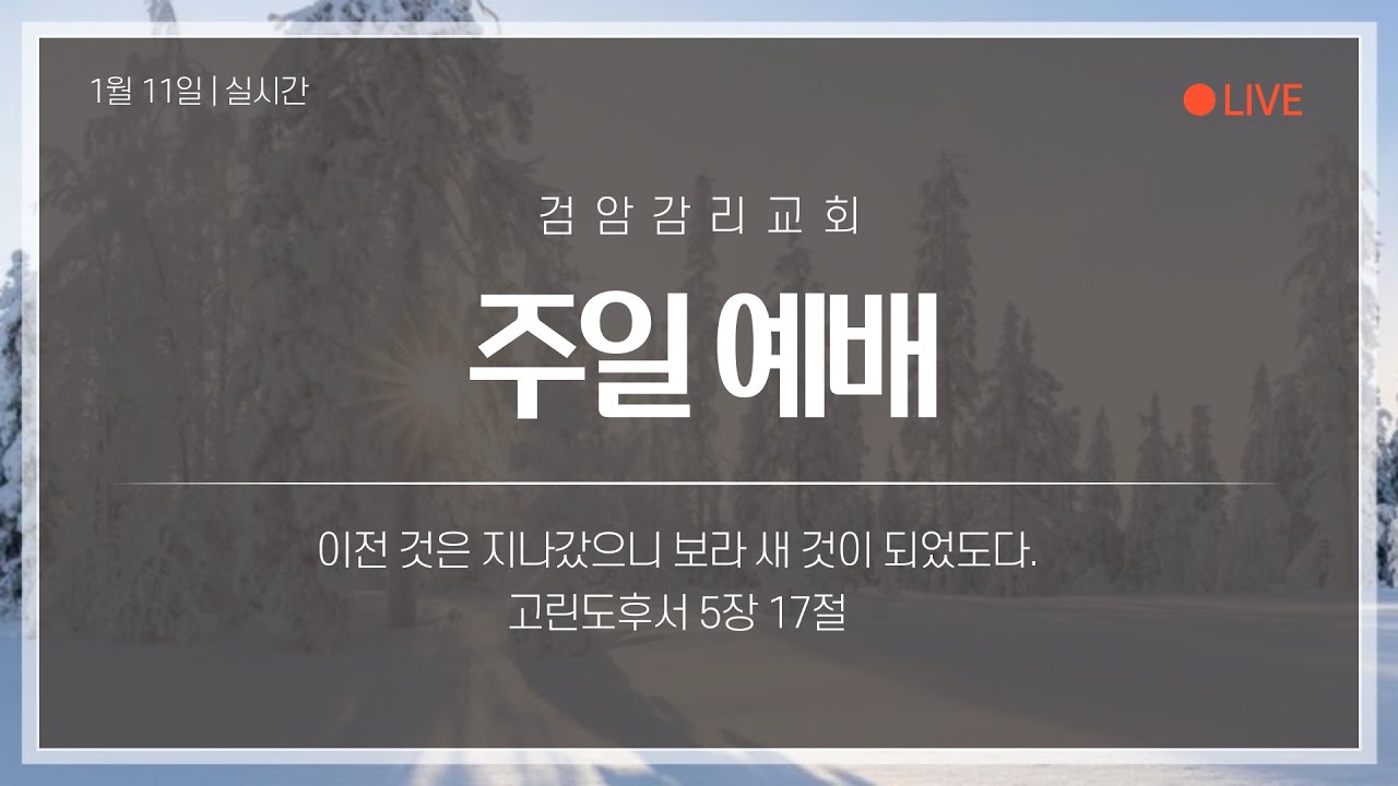 검암교회 2026. 1. 11 주일 2부 예배 실황입니다.