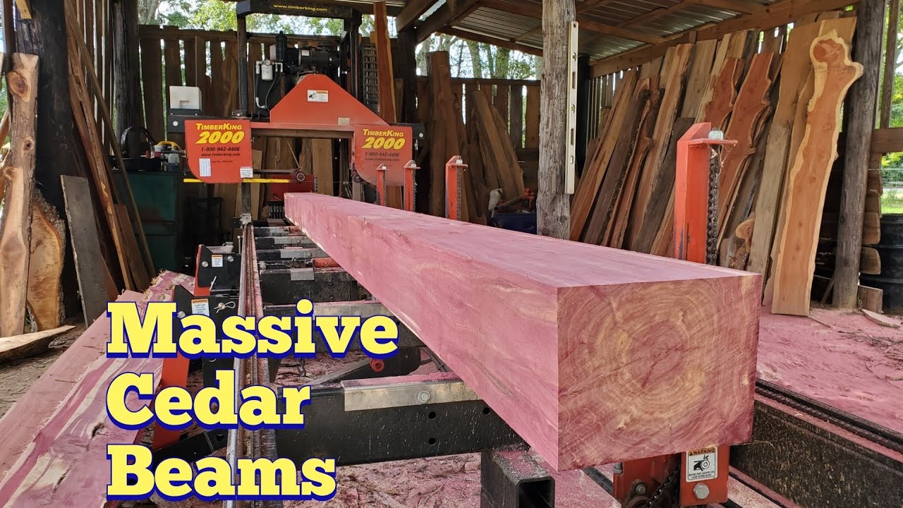 The most beautiful cedar beams I have ever cut on the sawmill