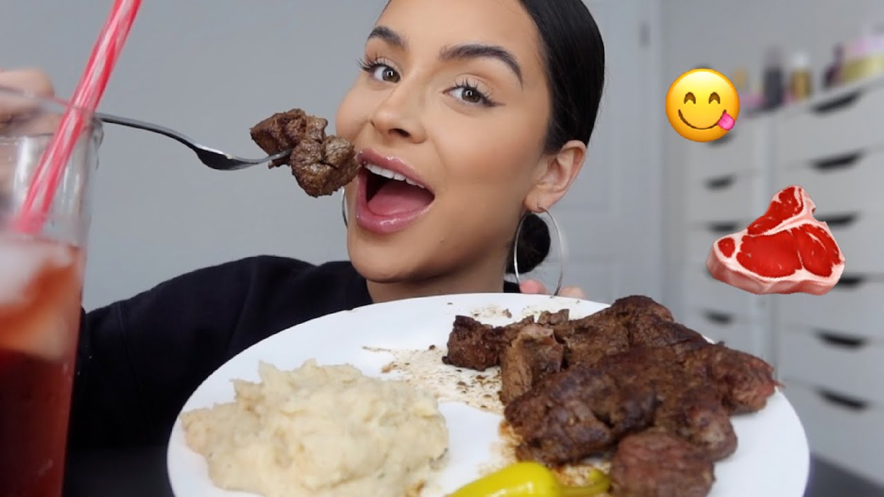 Filet Mignon MUKBANG *CHEWY SOUNDS* *BIG BITES*
