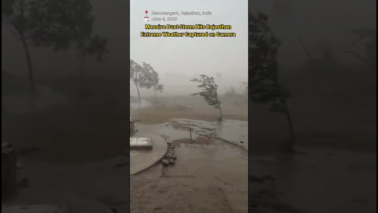 Massive Dust Storm & Heavy Rain Hit Rajasthan, India | Hanumangarh Engulfed by Powerful Andhi