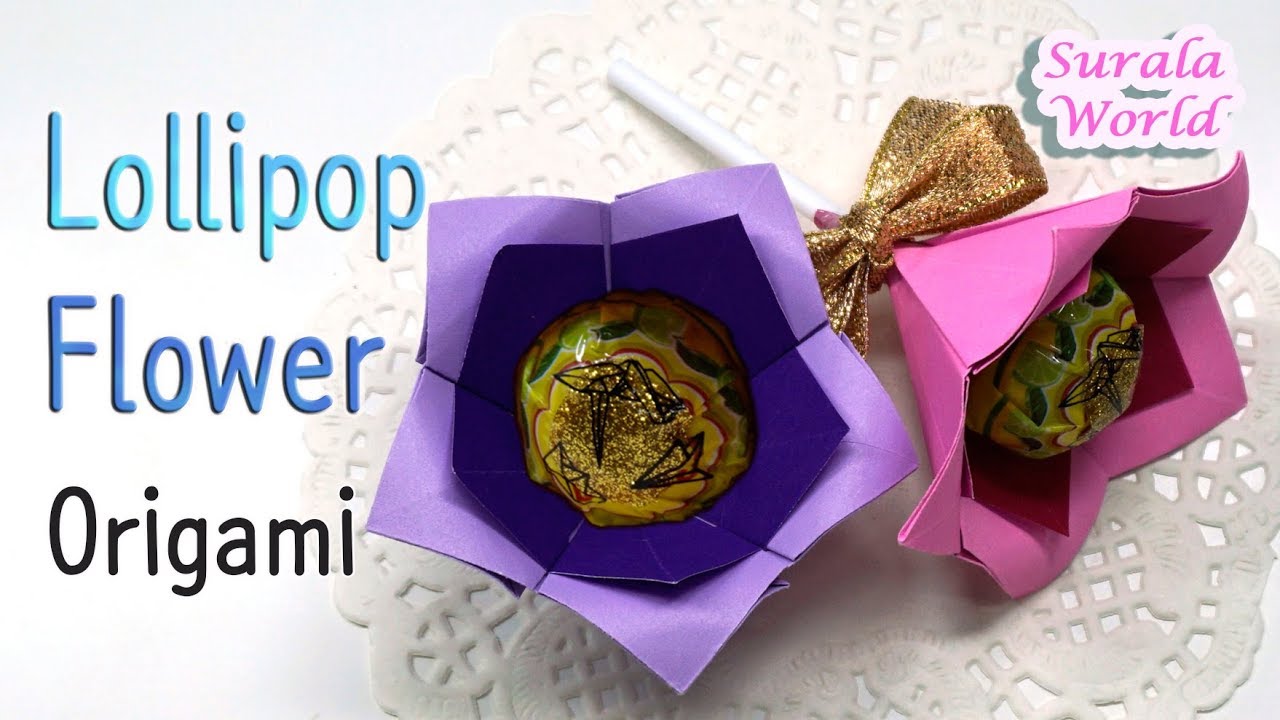 Оригами - леденец цветок (конфета)