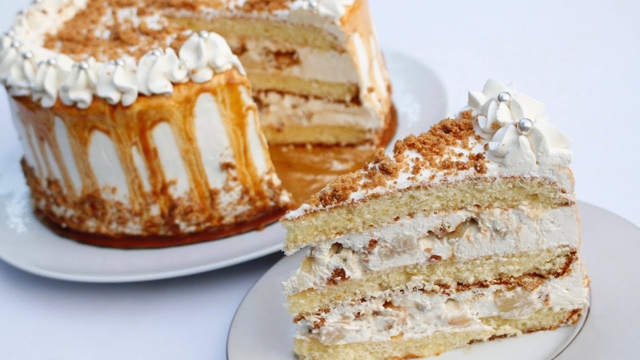 LAYER CAKE CRUMBLE POIRES CARAMEL ( avec ganache montée vanille)