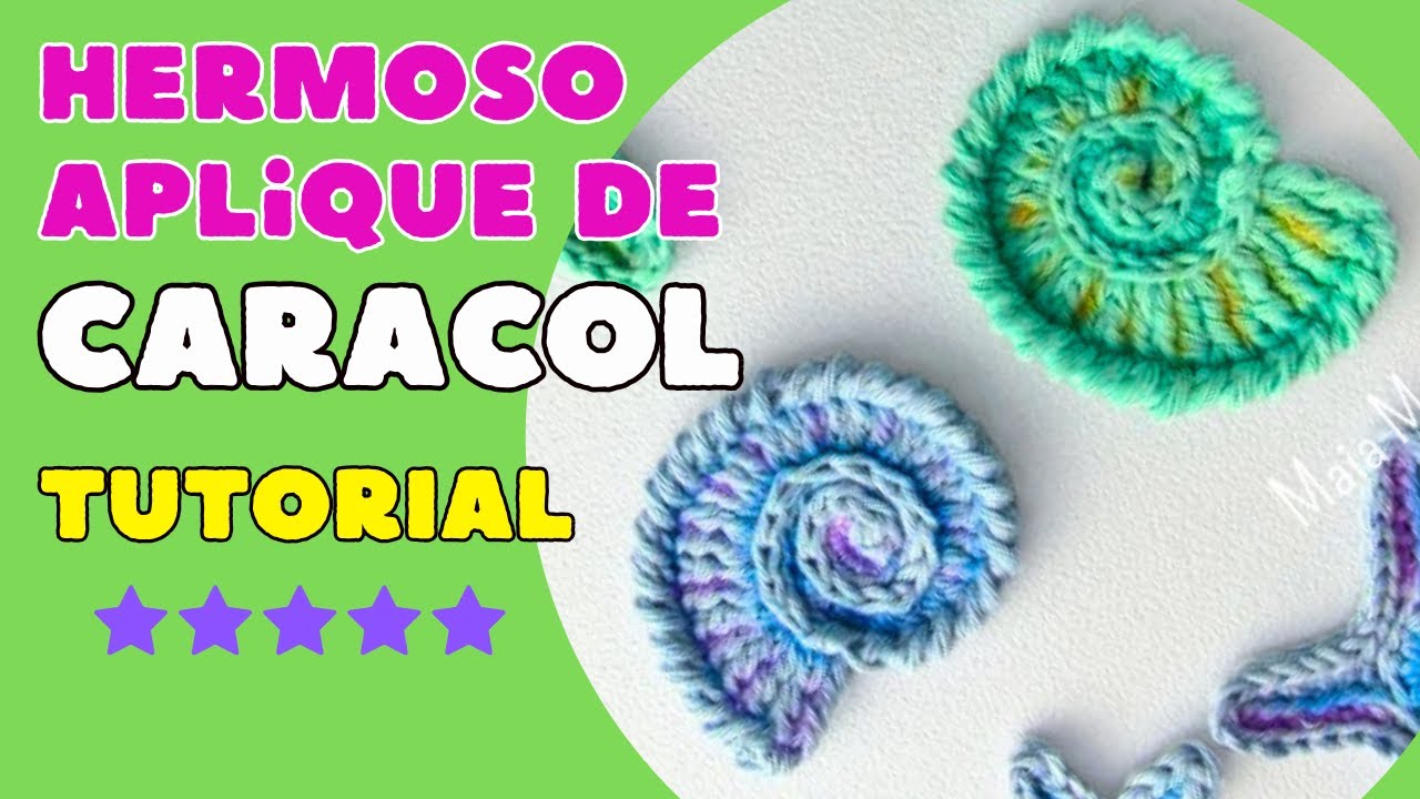 CARACOL A CROCHET aplique | QUE TEJER CON LOS RESTOS DE HILO  LANA | teje fácil un caracol amigurumi